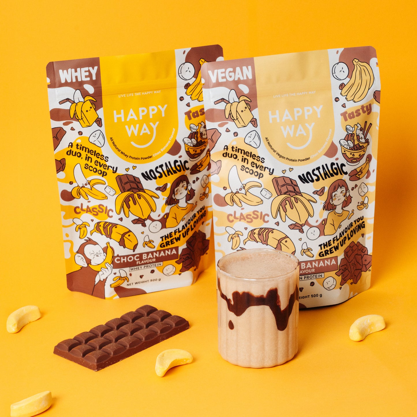 Choc Banana Whey Protein Powder 500g