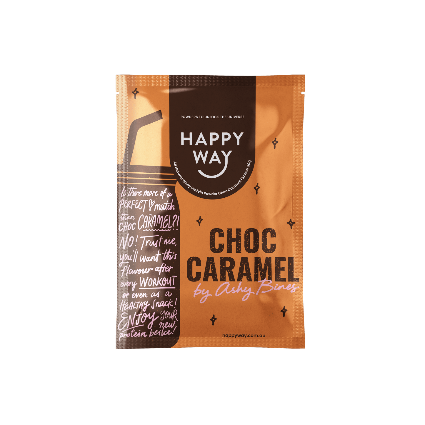 Ashy Bines Choc Caramel Whey Protein Powder 30g