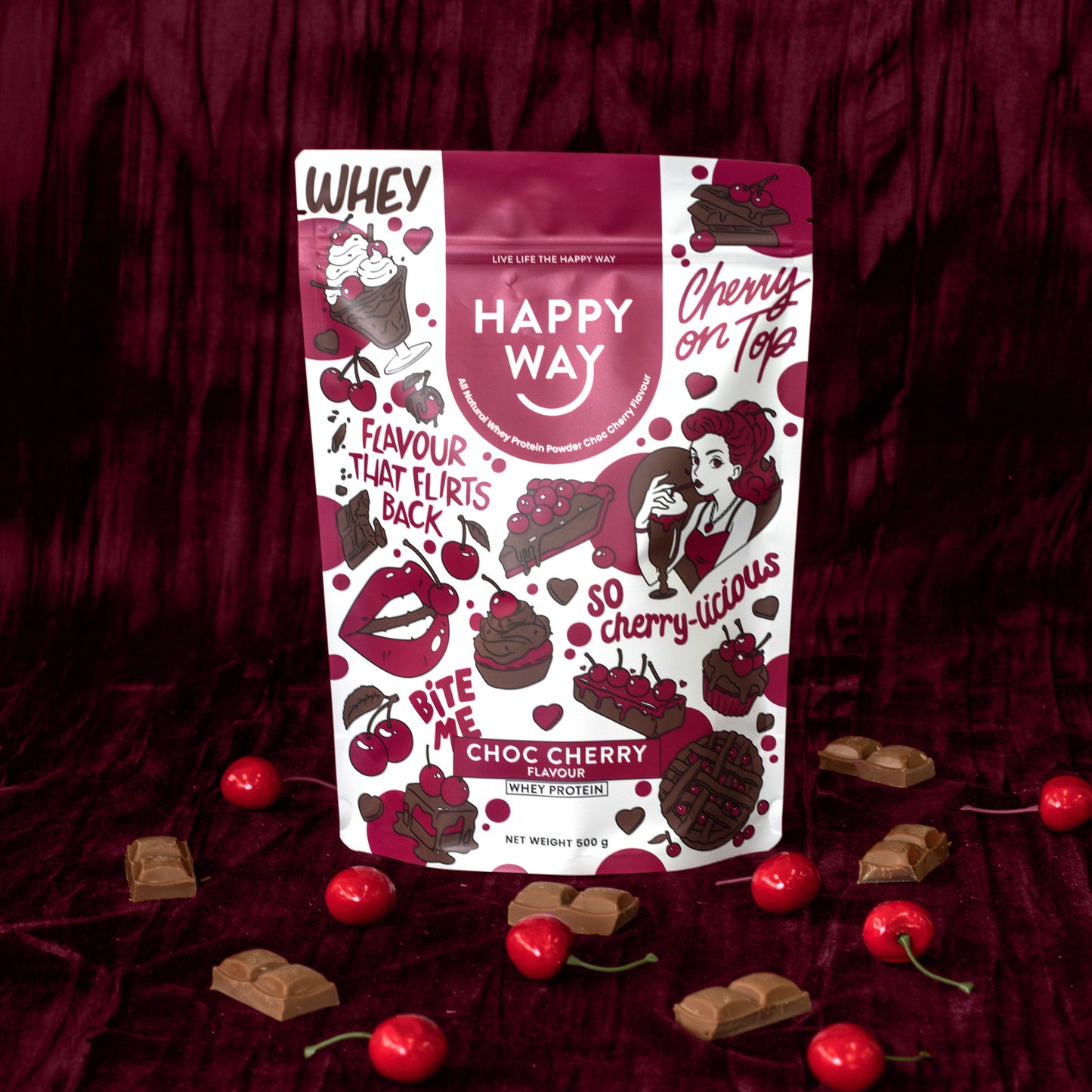 Choc Cherry Whey Protein Powder 500g