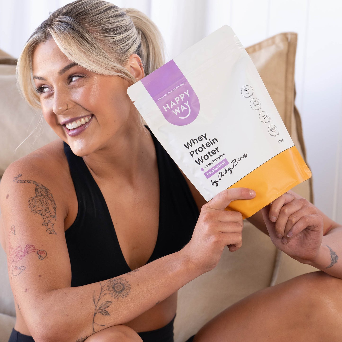 Ashy Bines Passionfruit Whey Protein Water Powder 420g