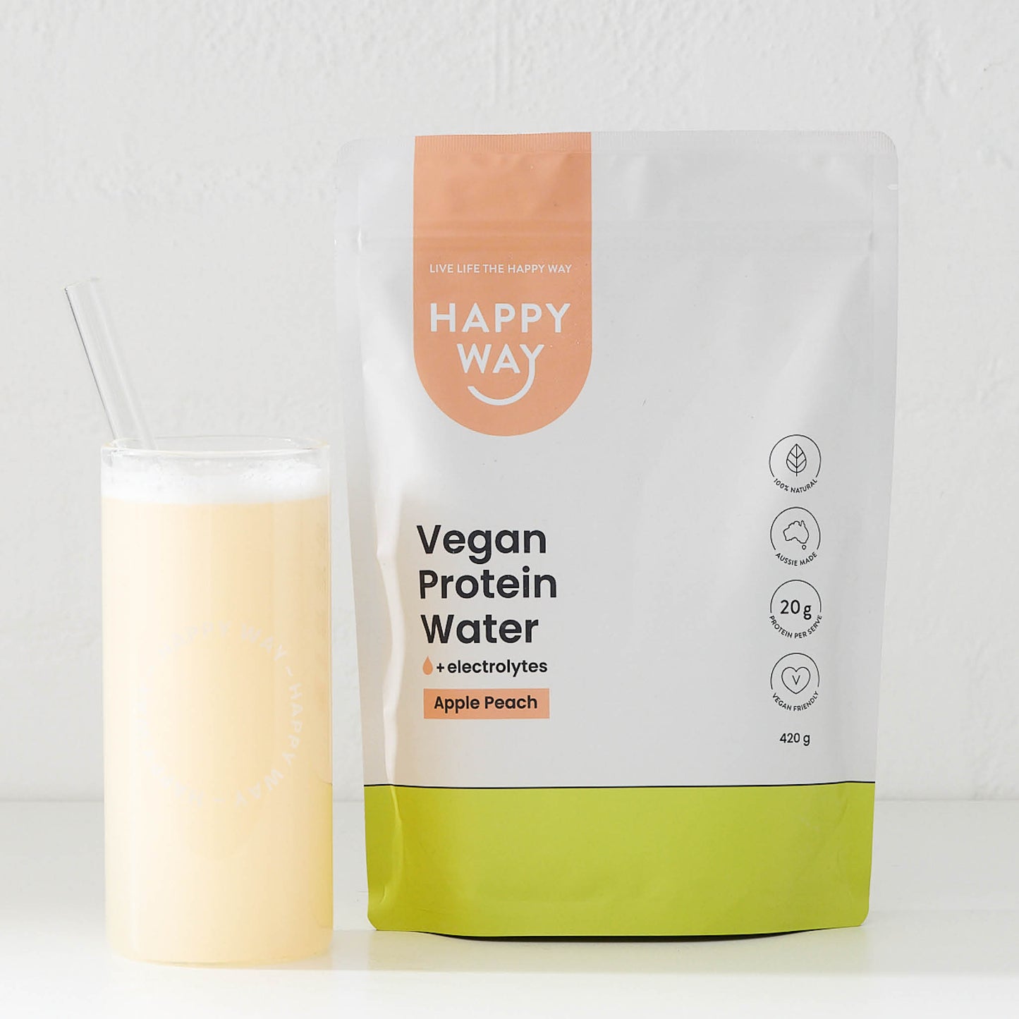 Apple Peach Vegan Protein Water Powder 420g