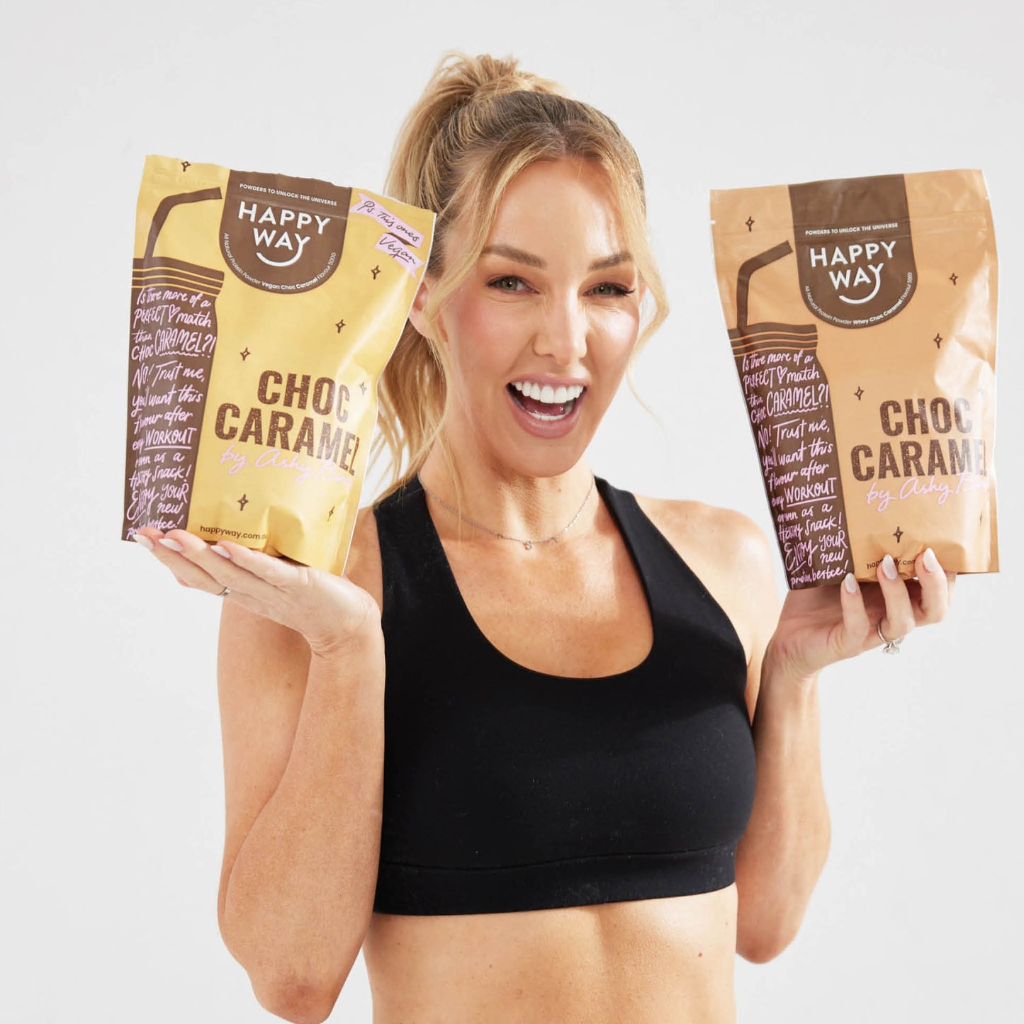 Ashy Bines Choc Caramel Vegan Protein Powder 500g