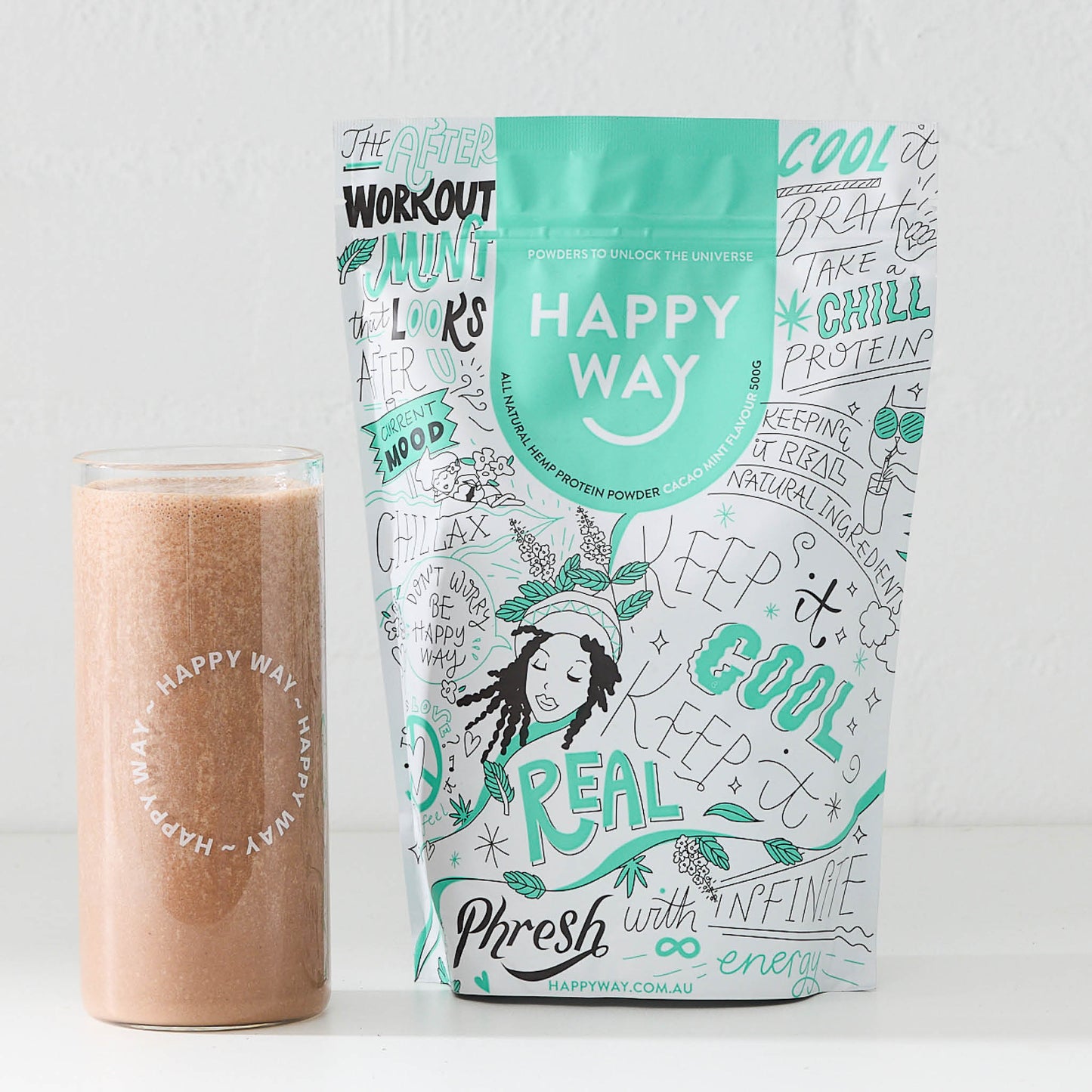 Cacao Mint Hemp Vegan Protein Powder 500g