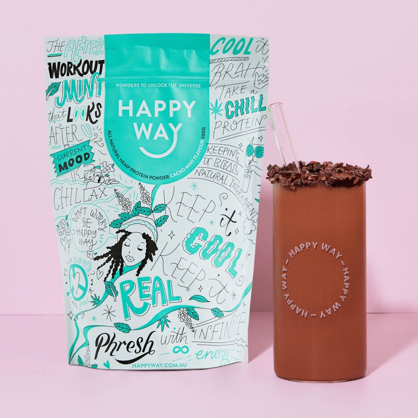 Cacao Mint Hemp Vegan Protein Powder 500g