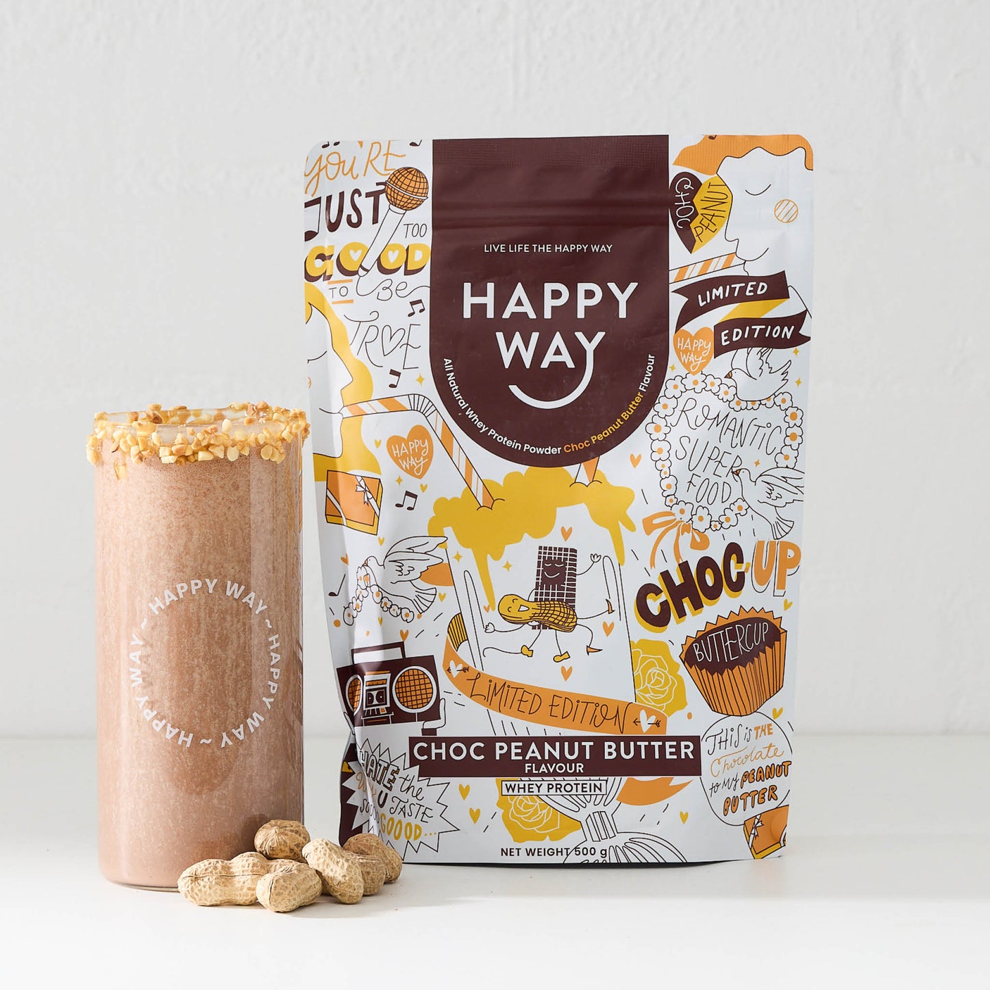 Choc Peanut Butter Whey Protein Powder 500g