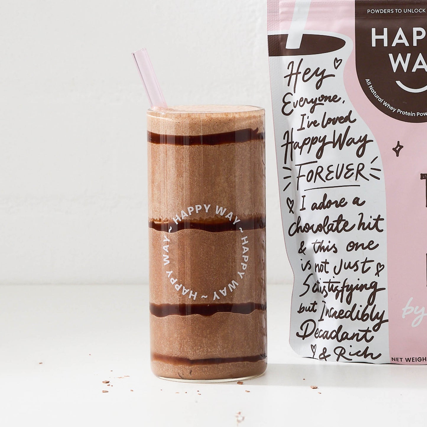 Glass Tumbler w/ straw