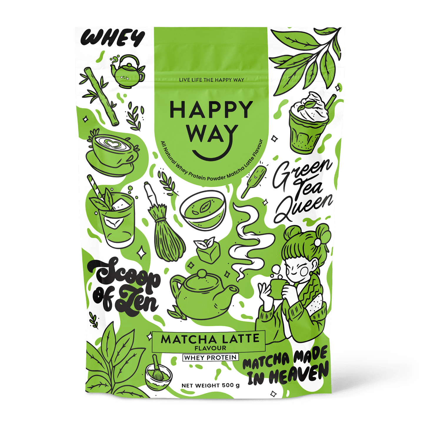 Matcha Latte Whey Protein Powder 500g