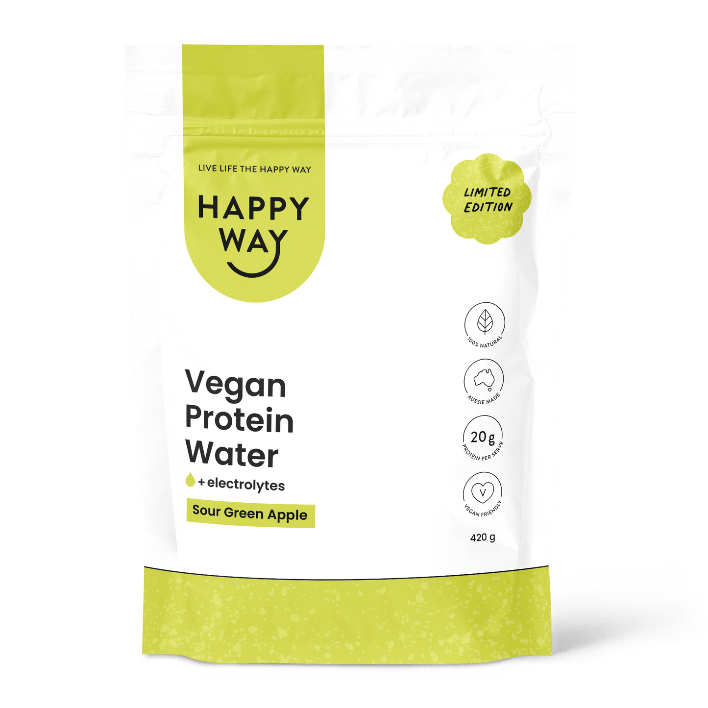Sour Green Apple Vegan Protein Water Powder 420g