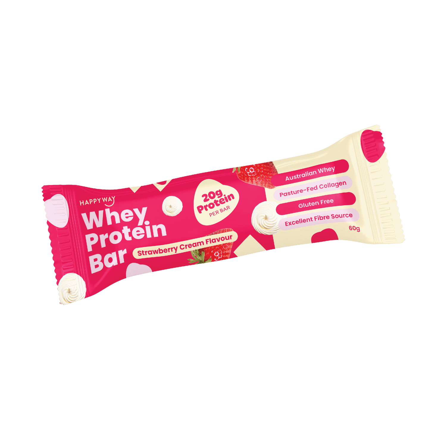 Whey Protein Bar Strawberry Cream Box – 10 x 60g Bars