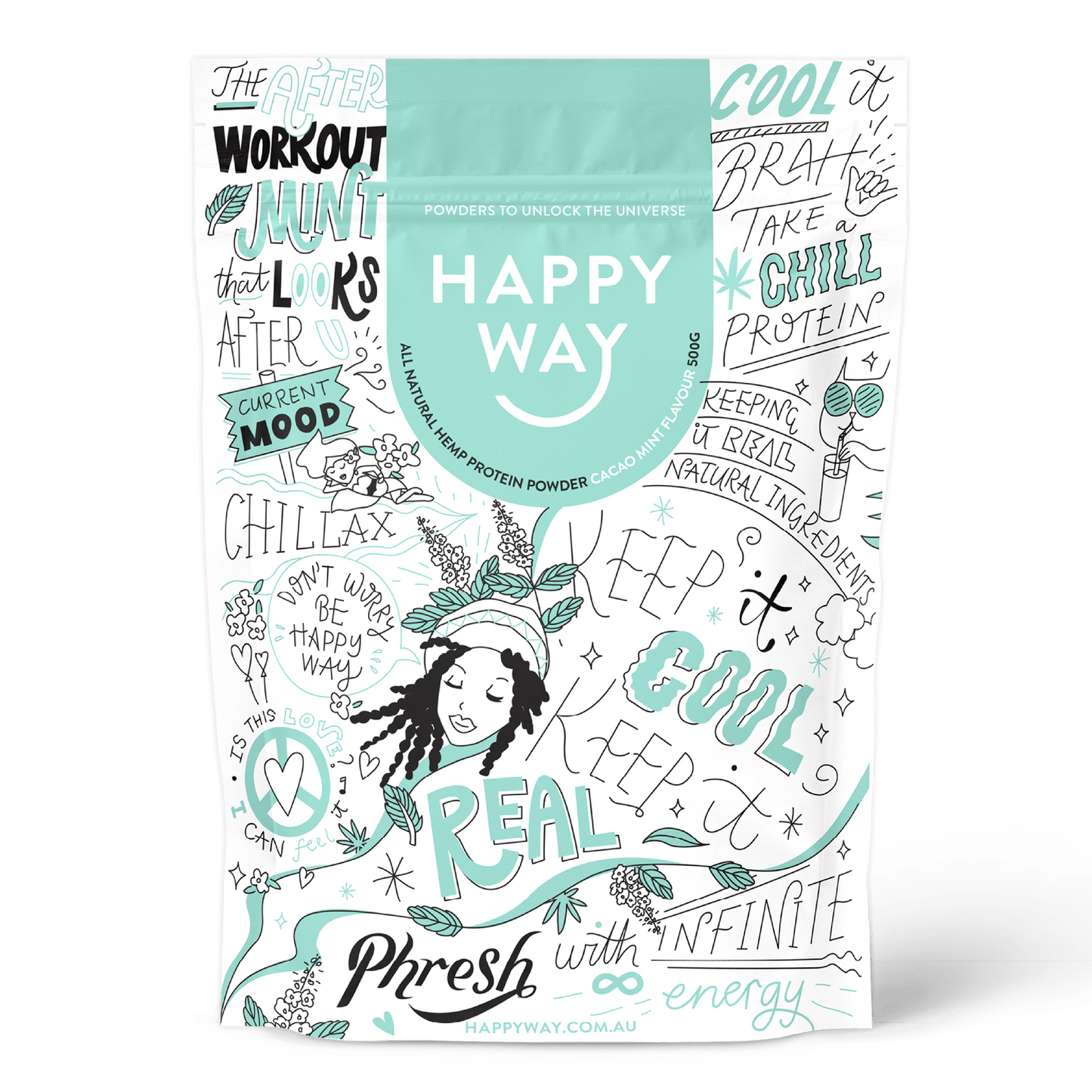 Cacao Mint Hemp Vegan Protein Powder 500g