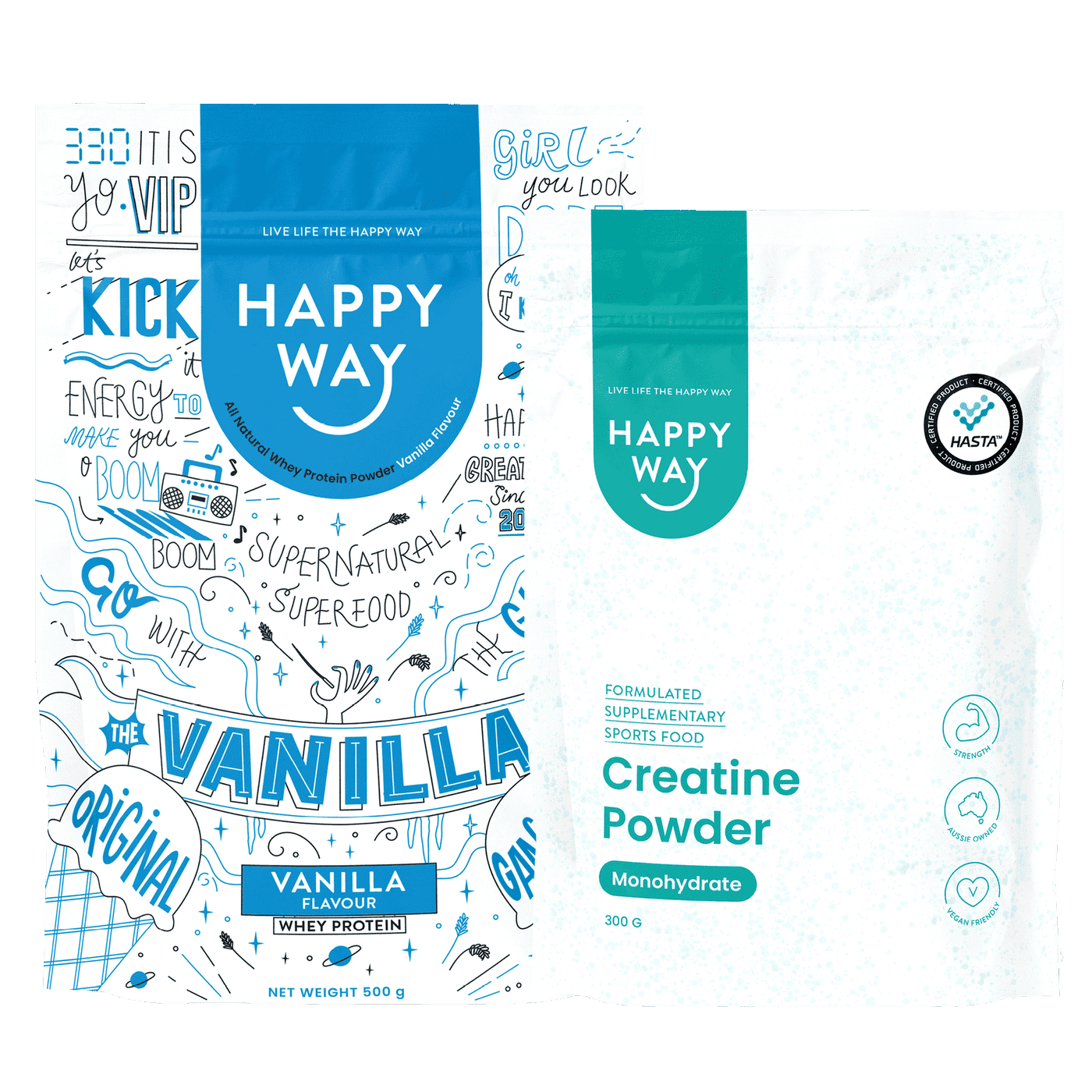 Vanilla Whey Protein & Creatine Powder Bundle