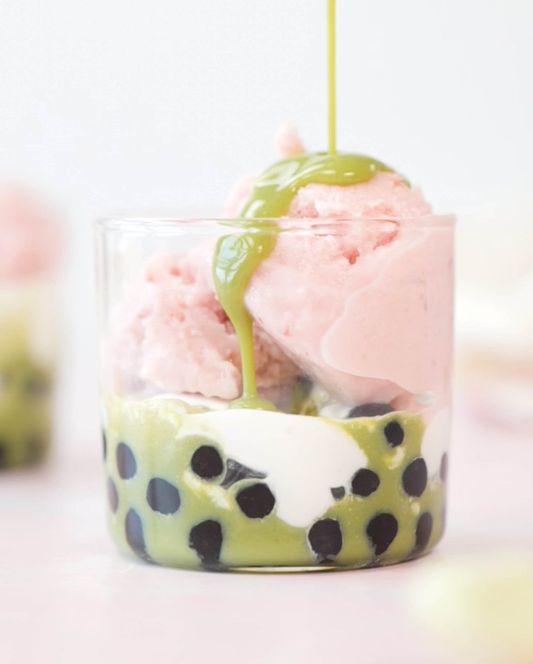 STRAWBERRY MATCHA BOBA SUNDAE