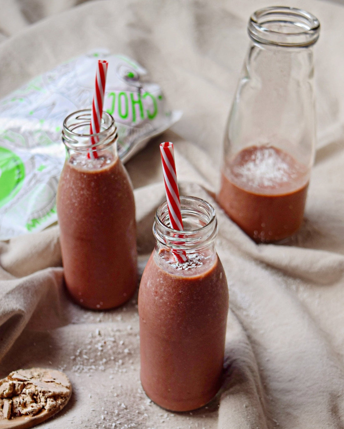 Happy Way Berry Ripe Smoothie with Vegan Chocolate protein Powder