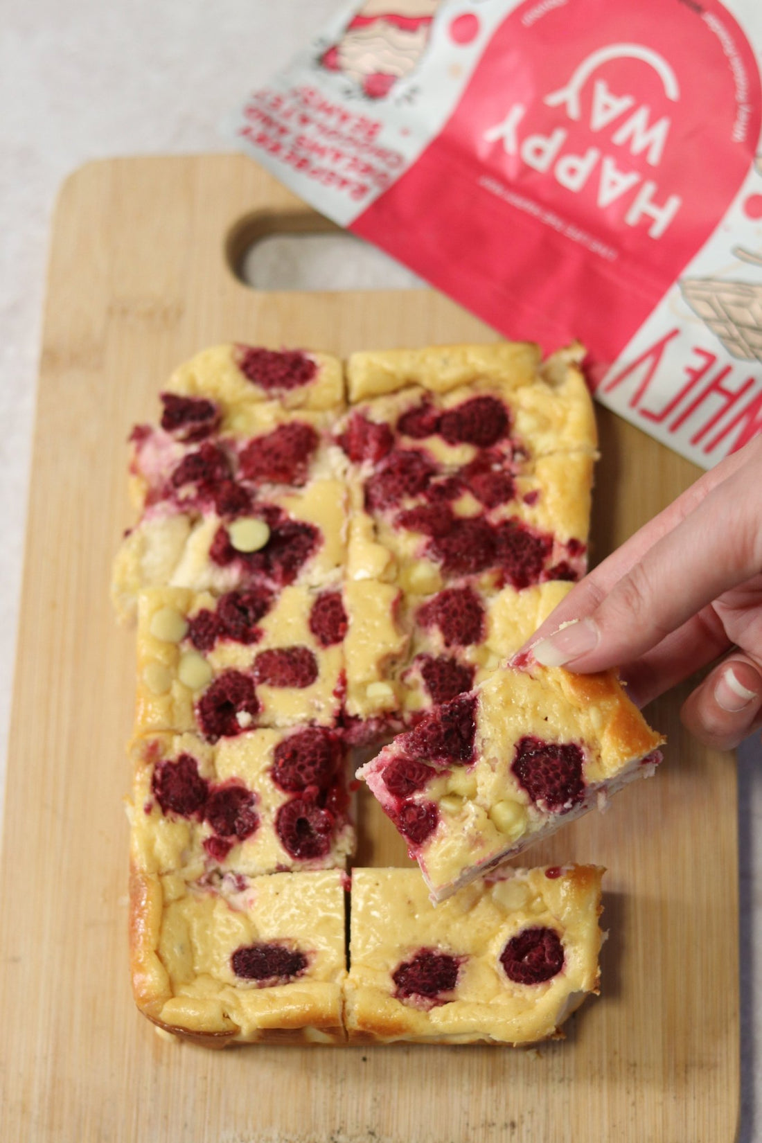 WHITE CHOC RASPBERRY PROTEIN CHEESECAKE