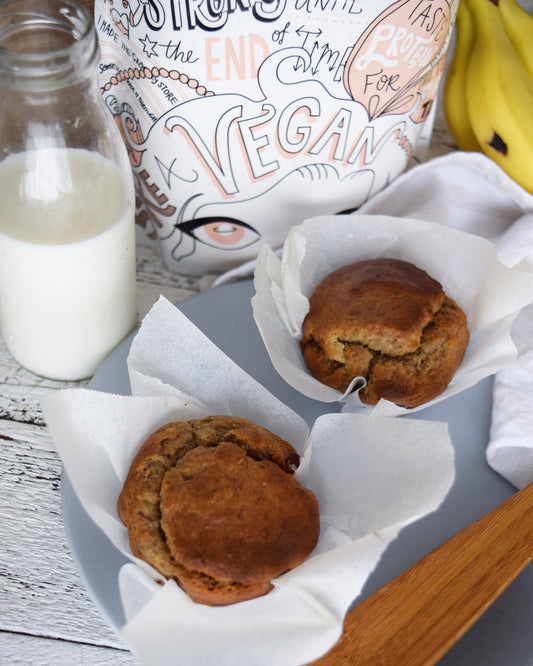 Banana & Peanut Butter Muffins with Vegan Vanilla Protein Powder