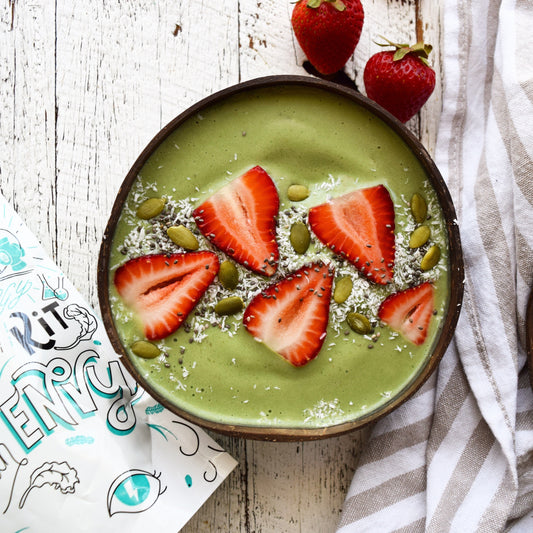 Energy Boosting Tropical Smoothie Bowl with Envy Greens Powder