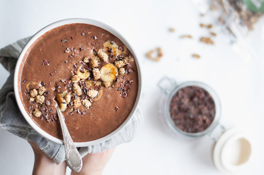 Perfect Chocolate Protein Chia Pudding with Top of the choc (choc whey) protein powder
