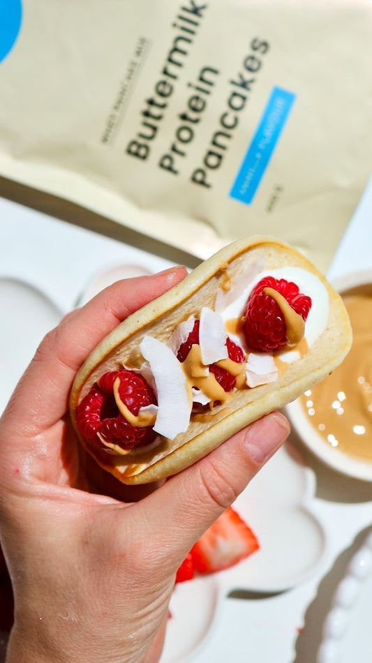 VANILLA PROTEIN PANCAKE TACOS