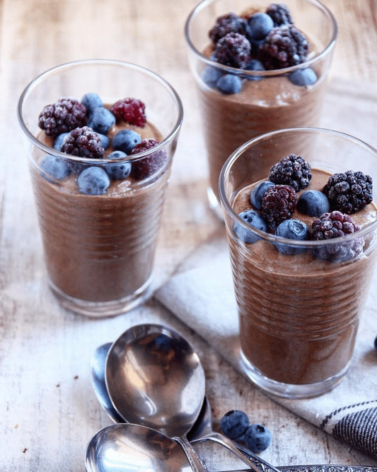 Creamy Protein Chocolate Chia Puddings with Choc whey Protein Powder