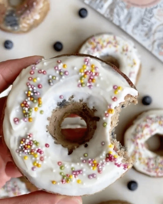 GLUTEN-FREE & DAIRY-FREE BLUEBERRY PROTEIN DONUTS