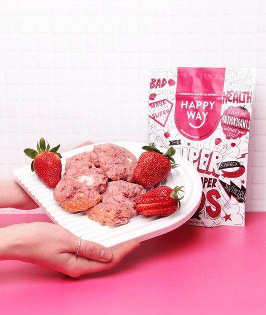 SUPER REDS STRAWBERRY & WHITE CHOC COOKIES