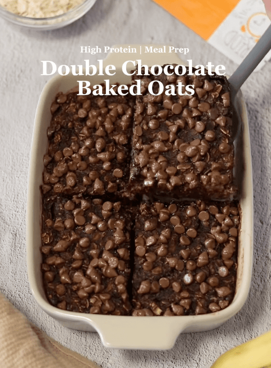DOUBLE CHOCOLATE PROTEIN BAKED OATS