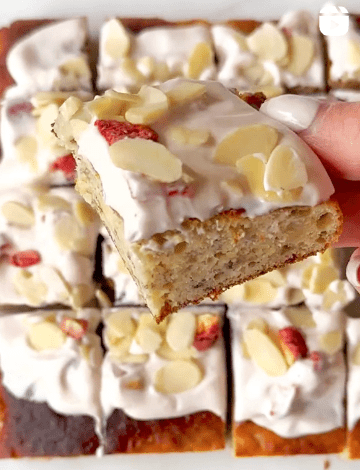 BANANA CAKE WITH STRAWBERRY FROSTING