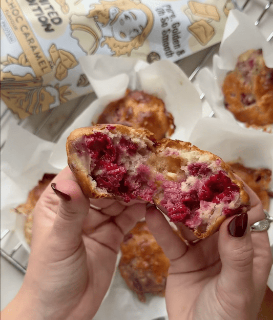 WHITE CHOC RASPBERRY MUFFINS