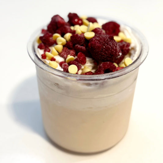 HIGH PROTEIN NINJA CREAMI WHITE CHOC RASPBERRY ICE CREAM