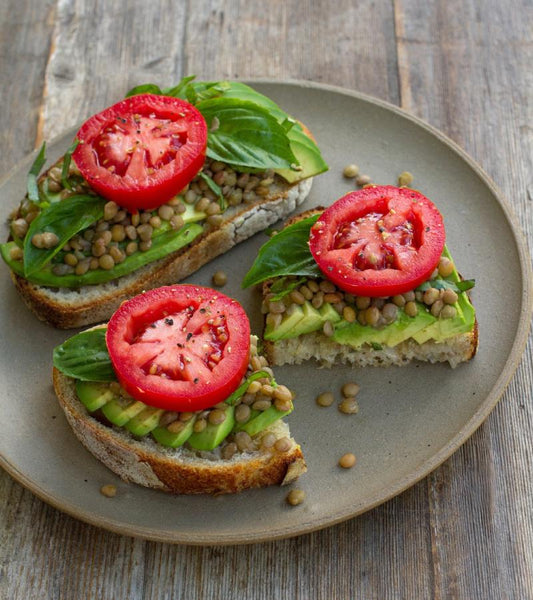 Vegetarian Protein Snacks Avocado And Tomato On Toast