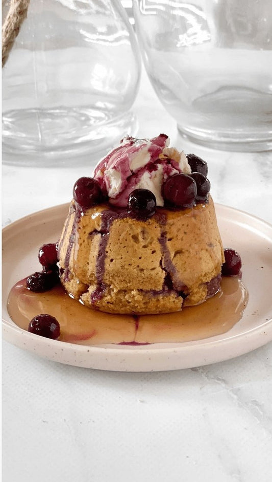 BLUEBERRY STUFFED CARAMEL BISCUIT CAKE