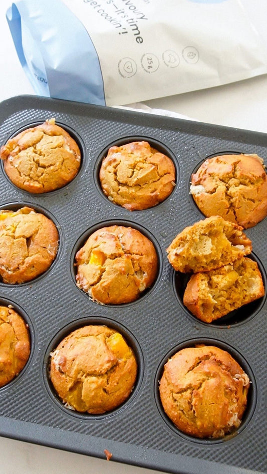 WHITE CHOC MANGO MUFFINS (GF/DF)