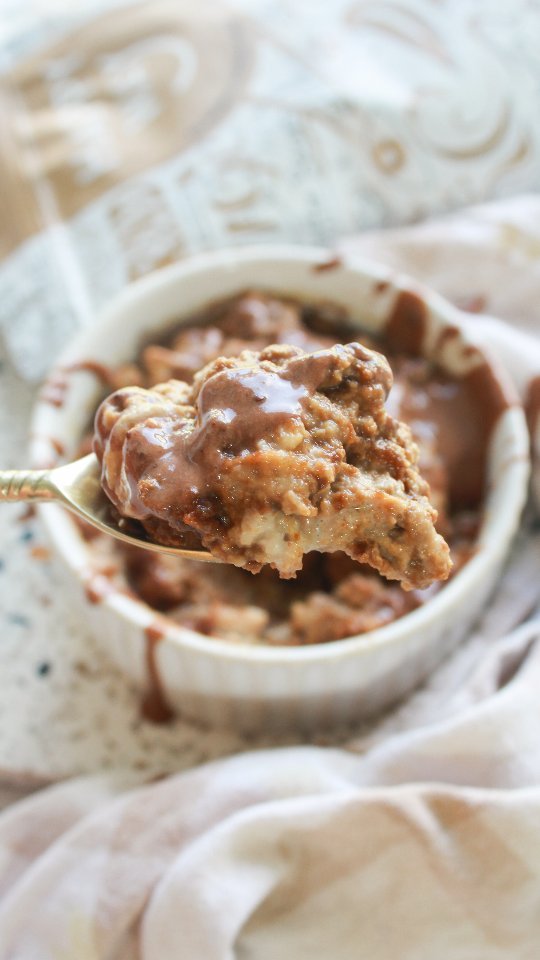 COFFEE-SOAKED BREAD PUDDING