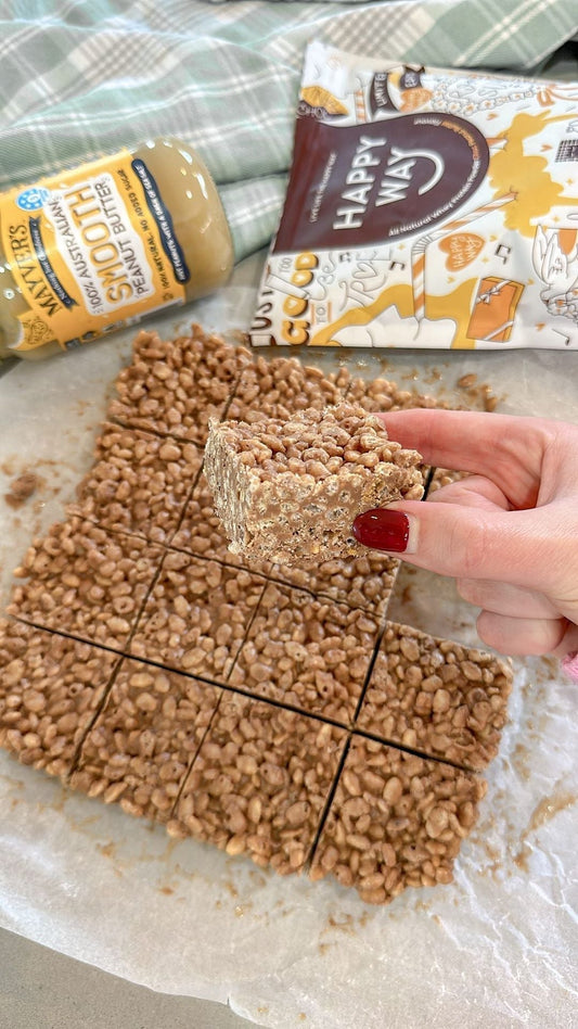 CHOC PEANUT BUTTER CRACKLE SLICE