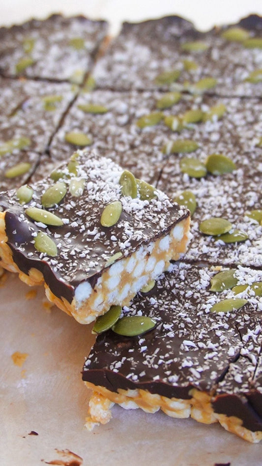 CRUNCHY CHOC PEANUT BUTTER BARS