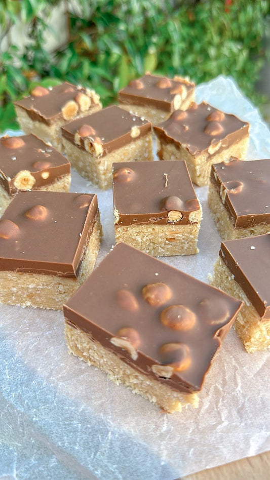 VANILLA & CHOC HAZELNUT SLICE