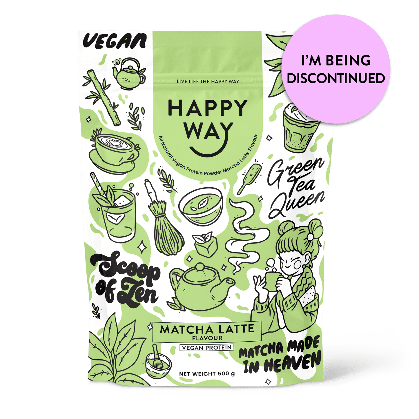Matcha Latte Vegan Protein Powder 500g