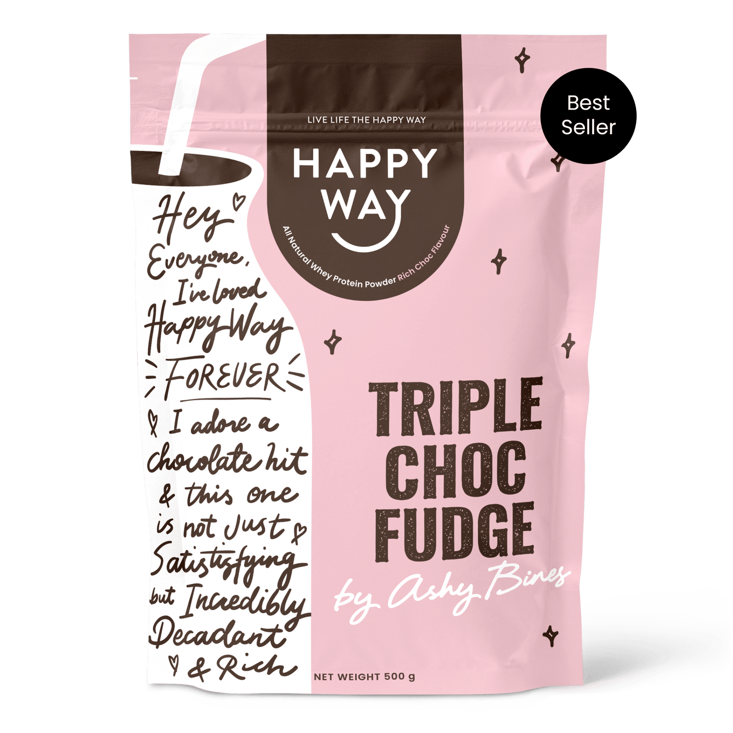 Ashy Bines Triple Choc Fudge Whey Protein Powder 500g