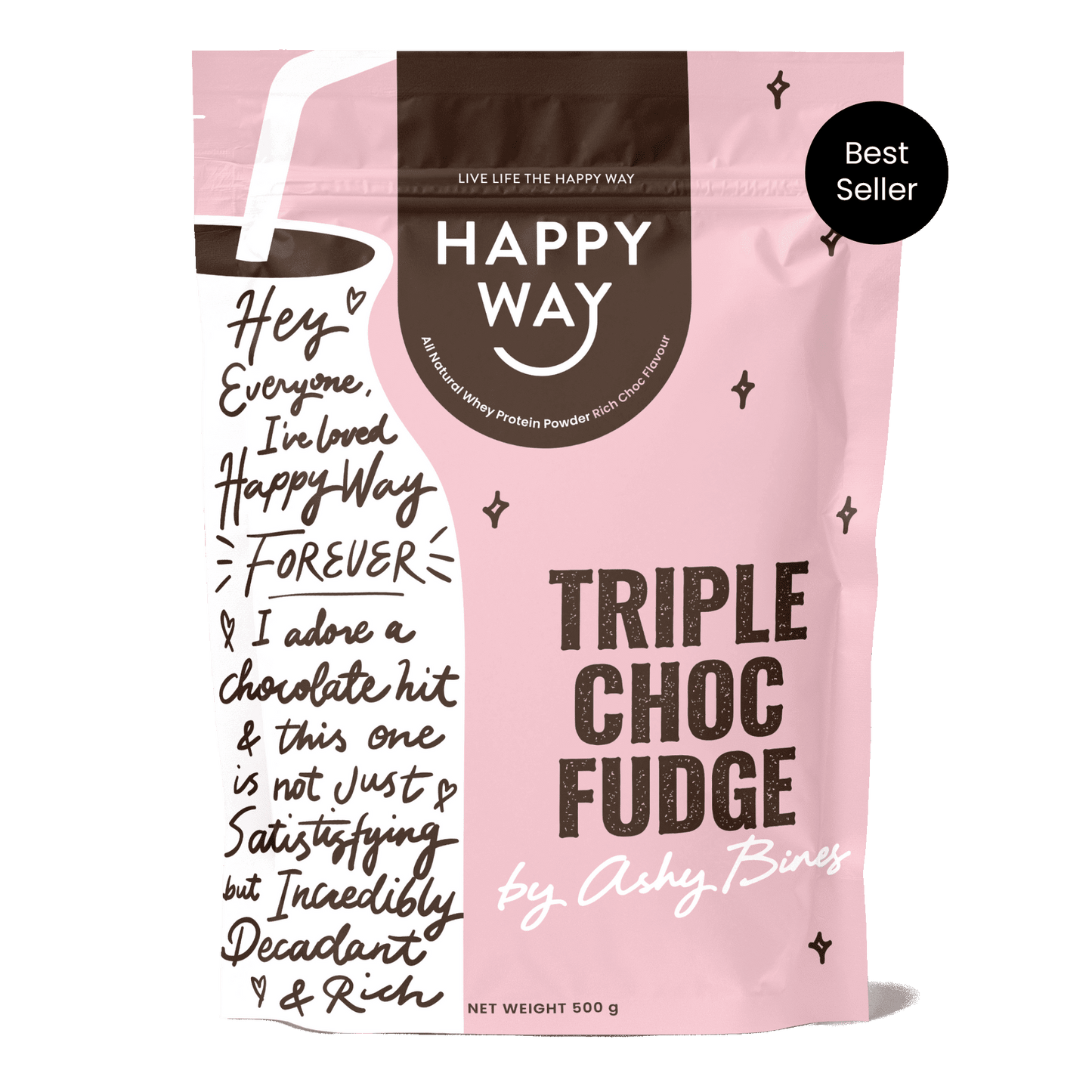 Ashy Bines Triple Choc Fudge Whey Protein Powder 500g