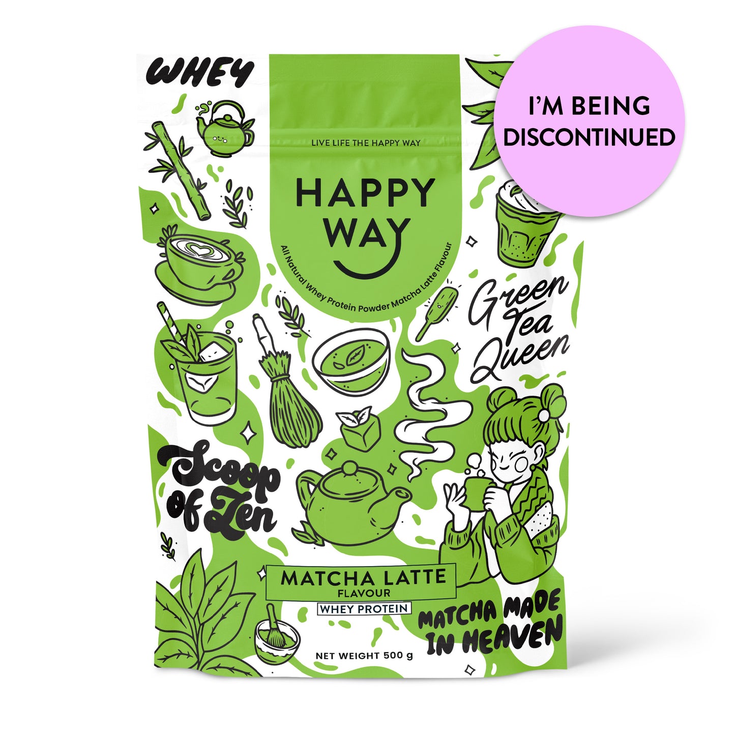 Matcha Latte Whey Protein Powder 500g