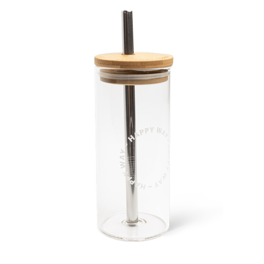 Glass Tumbler w/ straw