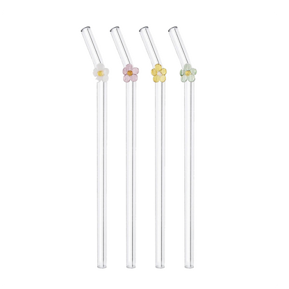 Glass straws - daisy set