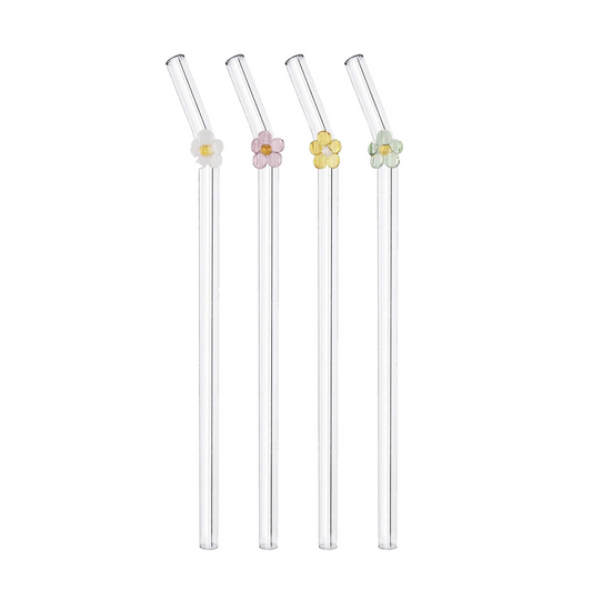 Glass straws - daisy set