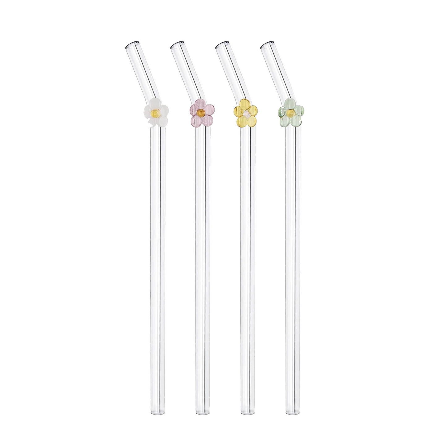 Glass straws - daisy set