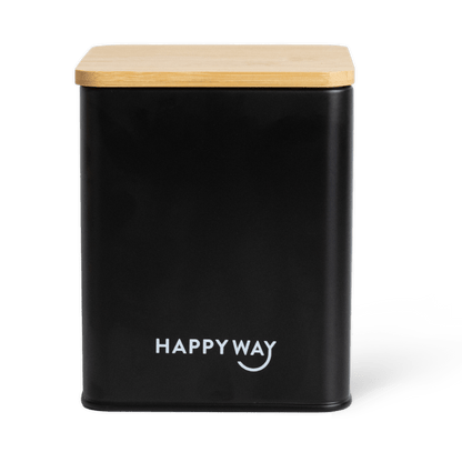 Protein Tin w/ Bamboo Lid - Black