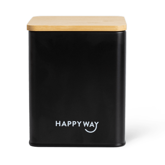 Protein Tin w/ Bamboo Lid - Black