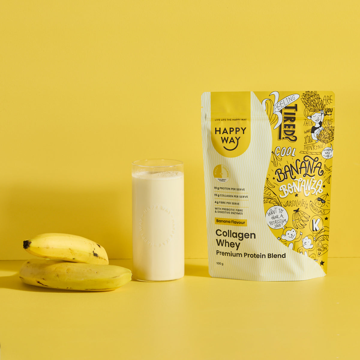 Banana Collagen Whey Protein Powder 500g