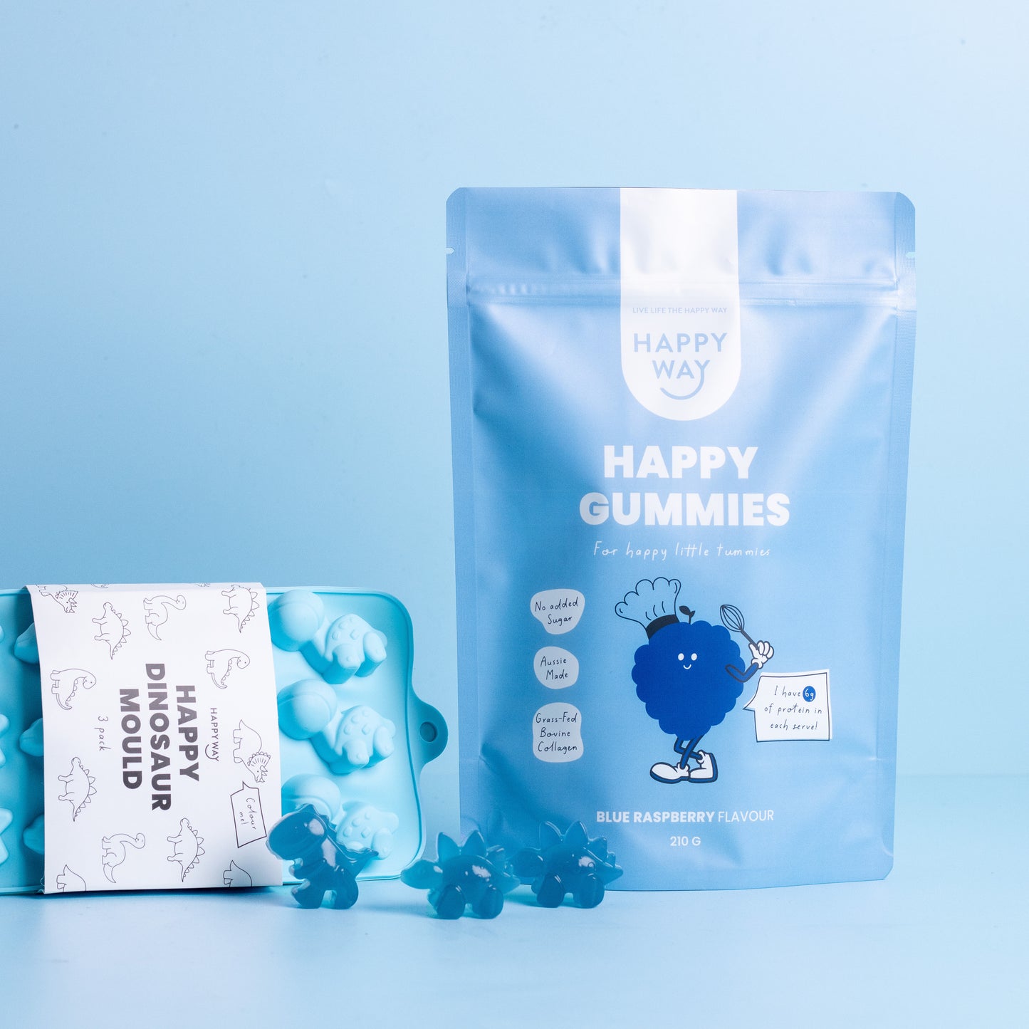 Blue Raspberry Flavour Happy Gummies Mix 210g