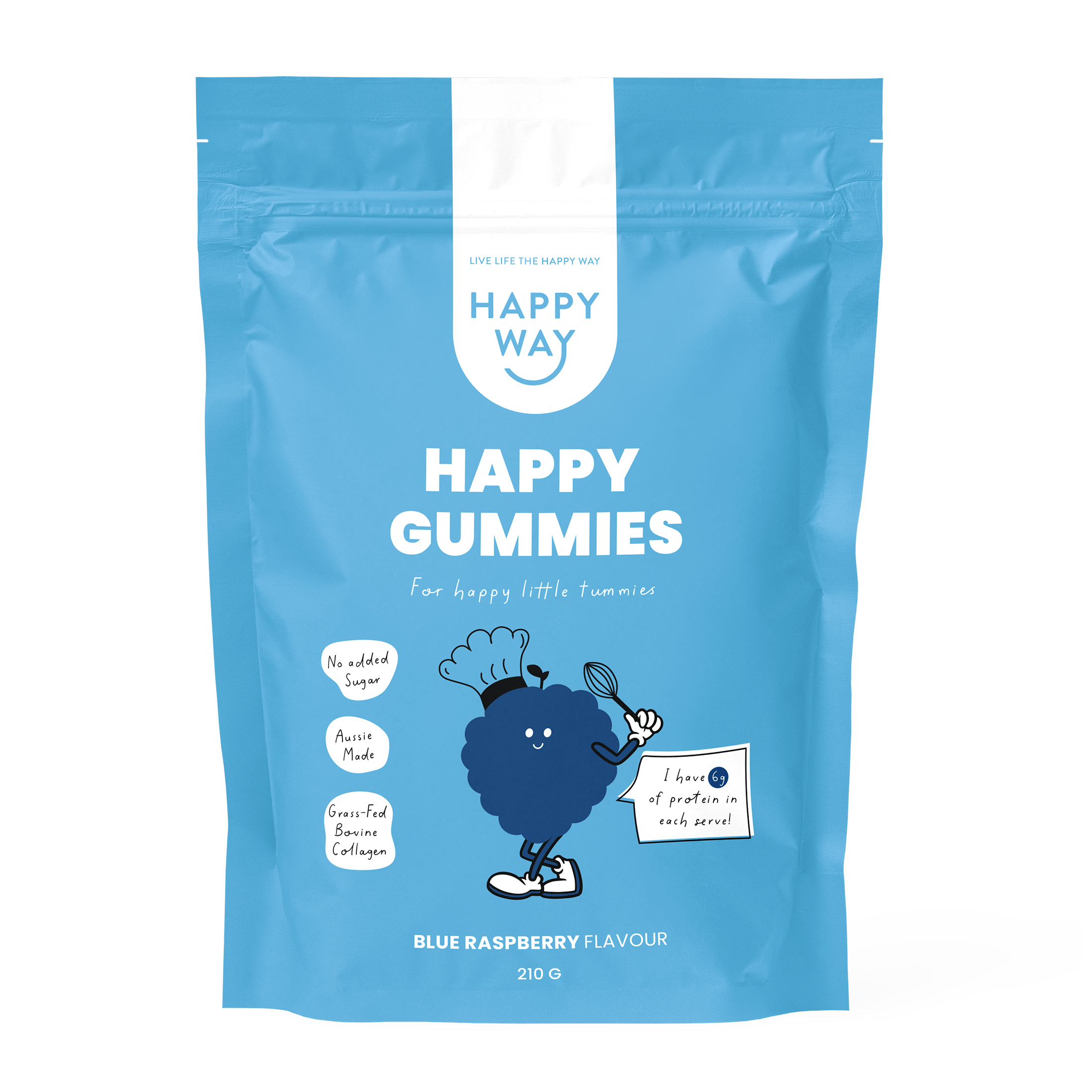 Blue Raspberry Flavour Happy Gummies Mix 210g | Happy Way