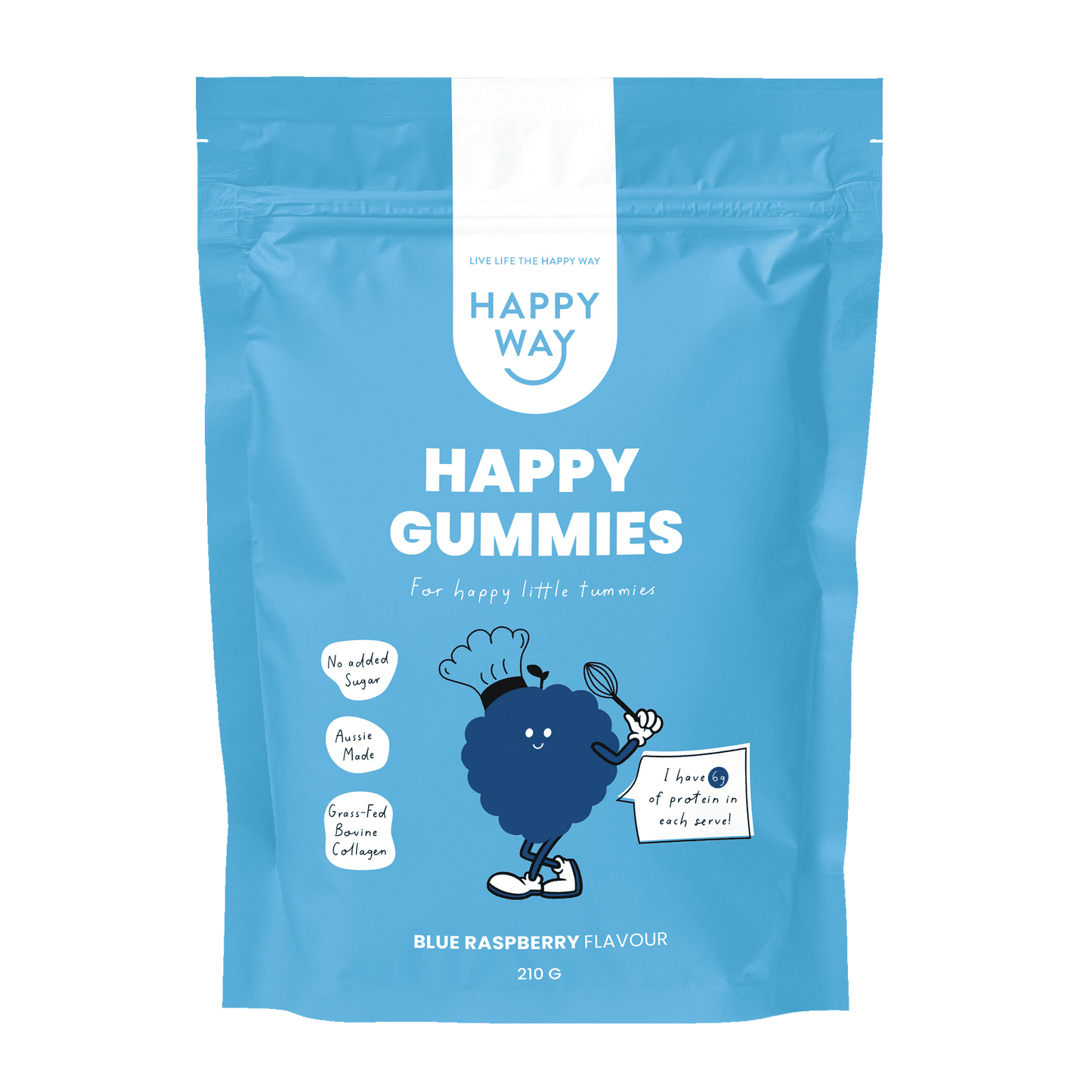 Blue Raspberry Flavour Happy Gummies Mix 210g